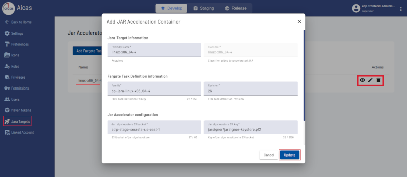 JARA target definition