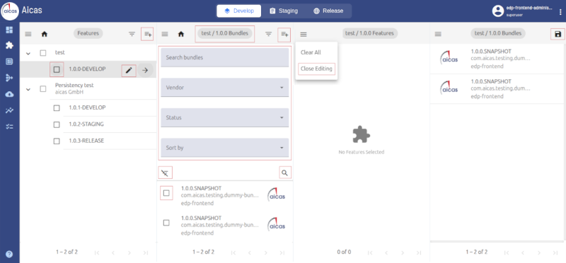 adding components to a feature's version