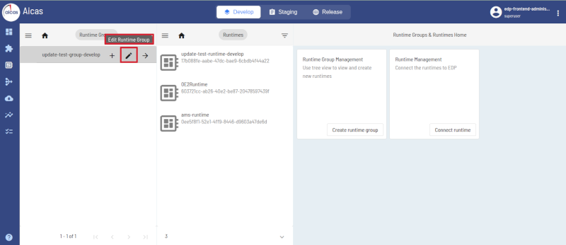 add runtime to a group: edit